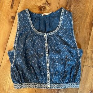 Faherty Key Largo Blue Isla Top XS